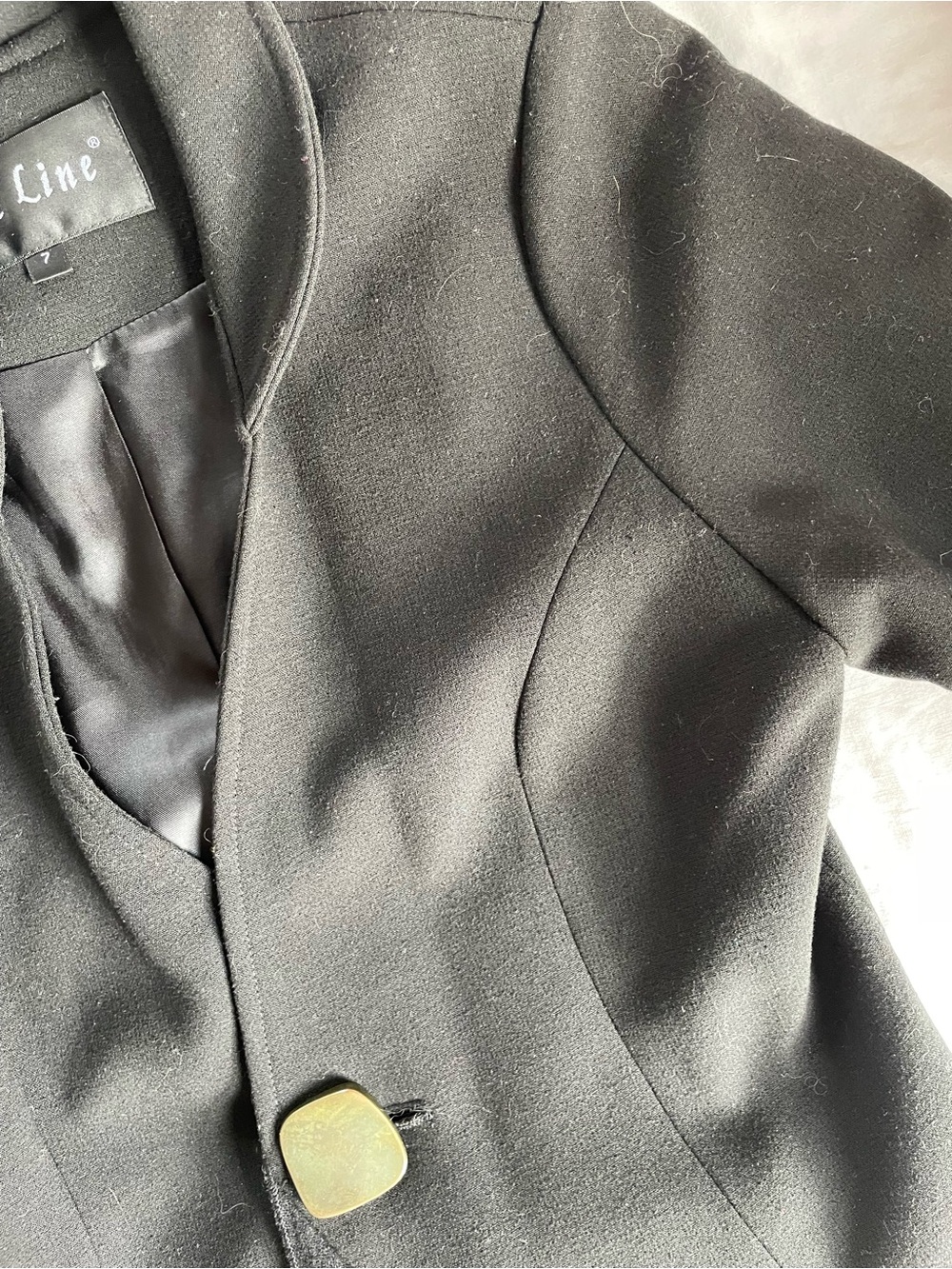 Women's Black Wool Trench Coat with Decorative Paisley Lining
